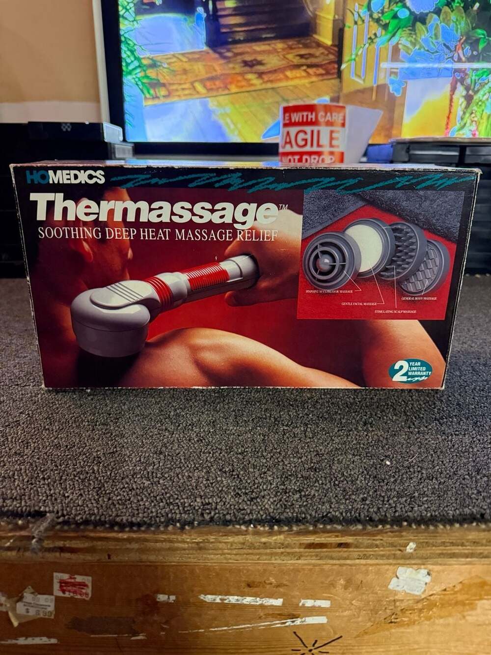 Homedics Thermassage Deep Heat Massager RF-6000 Handheld Vibrating Therapy with